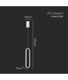 13W LED pendel, 40cm - Hvit, 4000K, 1500lm, IP20 innendørs