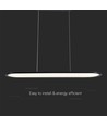 24W LED pendel, 80x100cm - 3000lm, sort kropp, 120 grader, inkl. lyskilde
