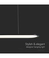 24W LED pendel, 80x100cm - 3000lm, sort kropp, 120 grader, inkl. lyskilde