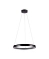 19W LED pendel med krystall akryl, Ø40cm - Sort, 3000K, 2160lm, IP20 innendørs