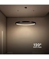 19W LED pendel med krystall akryl, Ø40cm - Sort, 3000K, 2160lm, IP20 innendørs