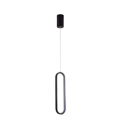 13W oval LED pendel, 40cm - Sort, moderne design, IP20 innendørs