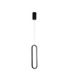 13W oval LED pendel, 40cm - Sort, moderne design, IP20 innendørs