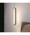 13W oval LED pendel, 40cm - Sort, moderne design, IP20 innendørs