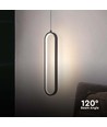 13W oval LED pendel, 40cm - Sort, moderne design, IP20 innendørs