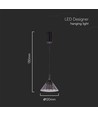 9W LED pendel - 19,5x17,5cm, 1000lm, sort, 3000K, inkl. lyskilde