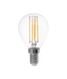 E14 6W LED kronepære - P45, filament, klart glass, 600lm