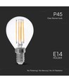 E14 6W LED kronepære - P45, filament, klart glass, 600lm