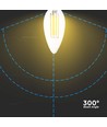 E14 6W LED kronelys - Filament, klart glass, 800lm, 133lm/W