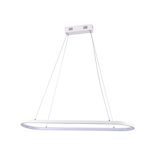 24W LED pendel / hengelampe - 80x20x100cm, 2760lm, hvit kropp, 3000K