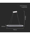 24W LED pendel/hengelampe - 80x20x100cm, 2760lm, hvit, 3000K