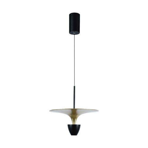 9W LED pendel / hengelampe - 3000K, 1000lm, sort/gull, 30x320cm, inkl. lyskilde
