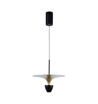 9W LED pendel / hengelampe - 4000K, 1000lm, sort/gull, 30x320cm, inkl. lyskilde
