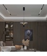 9W LED pendel / hengelampe - 4000K, 1000lm, sort/gull, 30x320cm, inkl. lyskilde