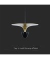 9W LED pendel / hengelampe - 4000K, 1000lm, sort/gull, 30x320cm, inkl. lyskilde