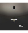 9W LED pendel / hengelampe - 4000K, 1000lm, sort/gull, 30x320cm, inkl. lyskilde