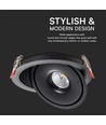 30W LED innfellingspanel, RA90, sort - 3-i-1 CCT, Hull: Ø18 cm, Mål: Ø20 cm