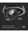30W LED innfellingspanel, RA90, sort - 3-i-1 CCT, Hull: Ø18 cm, Mål: Ø20 cm
