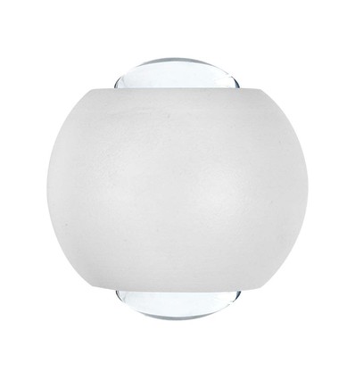 2W vegglampe med opp/ned lys - IP54, hvit, 3000K, aluminium, inkl. lyskilde