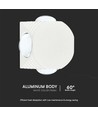 4W rund LED vegglampe med 4 lysstråler - IP54, hvit, 3000K, 4-veis lys, moderne design