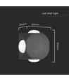 4W rund 4-veis LED vegglampe - Sort, IP54, COB LED, varm hvit, inkl. lyskilde