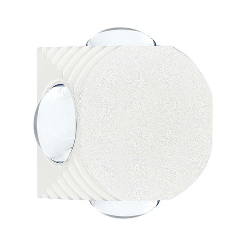 4W rund LED vegglampe med 4 lysstråler - IP54, hvit, COB LED, 4000K, inkl. lyskilde