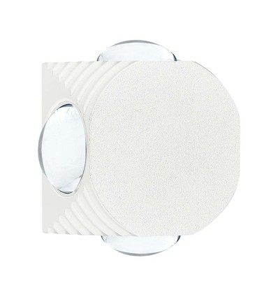 4W rund LED vegglampe med 4 lysstråler - IP54, hvit, COB LED, 4000K, inkl. lyskilde