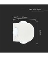 4W rund LED vegglampe med 4 lysstråler - IP54, hvit, COB LED, 4000K, inkl. lyskilde