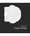 4W rund LED vegglampe med 4 lysstråler - IP54, hvit, COB LED, 4000K, inkl. lyskilde