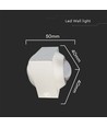 2W LED vegglampe opp/ned - IP54, 3000K, hvit, inkl. lyskilde