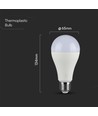E27 17W LED pære - A65, Samsung LED chip, 1710lm, kald hvit