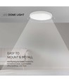 24W LED taklampe - Rund, hvit ramme, IP44
