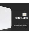V-Tac 18W LED taklampe - IP44, 25 x 25cm, høyde 6,5cm, hvit kant, inkl. lyskilde