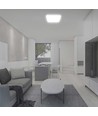 24W LED taklampe - 29,5 x 29,5cm, IP44, firkantet, hvit kant