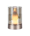 2W LED oppladbar bordlampe med sensor - Champagne gull, ravfarget glass, 3000K, 360 grader, bevegelsessensor