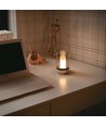 2W LED oppladbar bordlampe med sensor - Champagne gull, ravfarget glass, 3000K, 360 grader, bevegelsessensor