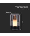 2W LED batteridrevet bordlampe med sensor - Sort, oppladbar, 3000K, 360 grader, inkl. lyskilde