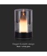 2W LED batteridrevet bordlampe med sensor - Sort, oppladbar, 3000K, 360 grader, inkl. lyskilde