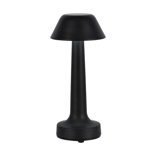 1W oppladbar LED bordlampe, 3-i-1 CCT - 5V, 1800mAh, sort, Ø9,5 x 22,5 cm