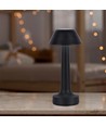 1W oppladbar LED bordlampe, 3-i-1 CCT - 5V, 1800mAh, sort, Ø9,5 x 22,5 cm