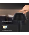 1W oppladbar LED bordlampe, 3-i-1 CCT - 5V, 1800mAh, sort, Ø9,5 x 22,5 cm