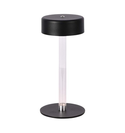 3W oppladbar LED bordlampe, 5V - 3-i-1 CCT, touch dimbar, sort, inkl. USB-kabel