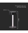 3W oppladbar LED bordlampe, 5V - 3-i-1 CCT, touch dimbar, sort, inkl. USB-kabel