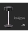 3W oppladbar LED bordlampe, 5V - 3-i-1 CCT, touch dimbar, sort, inkl. USB-kabel