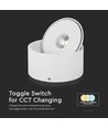 28W RA90 Påbygningsspot - Ø17,8 cm, Høyde: 8,7 cm, CCT, 3 lysfarger, hvit