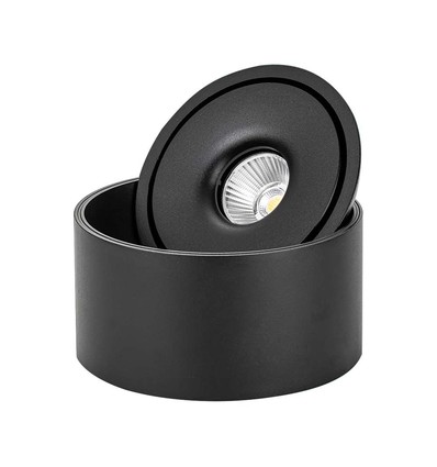 28W RA90 Påbygningsspot - Ø17,8 cm, Høyde: 8,7 cm, Svart, CCT - 3 lysfarger