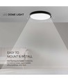 V-Tac 24W LED taklampe - Ø29,5cm, IP44, svart kant, inkl. lyskilde