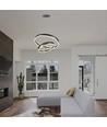 50W LED designer pendel - Double ring, kaffebrun, 5850lm, 3000K