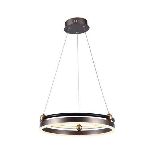 20W LED designer pendel - Enkel ring, 3000K, kaffefarge, 2400lm