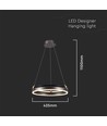 20W LED designer pendel - Enkel ring, 3000K, kaffefarge, 2400lm